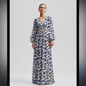 By Malina Blue Floral Maxi Dress